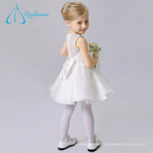 Organza Lace A Line Scoop Bow White Flower Girl Dresses